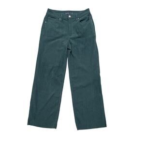 Indigo Rising Women Corduroy High Rise Pants Green Wide Retro Flare Leg 5/27